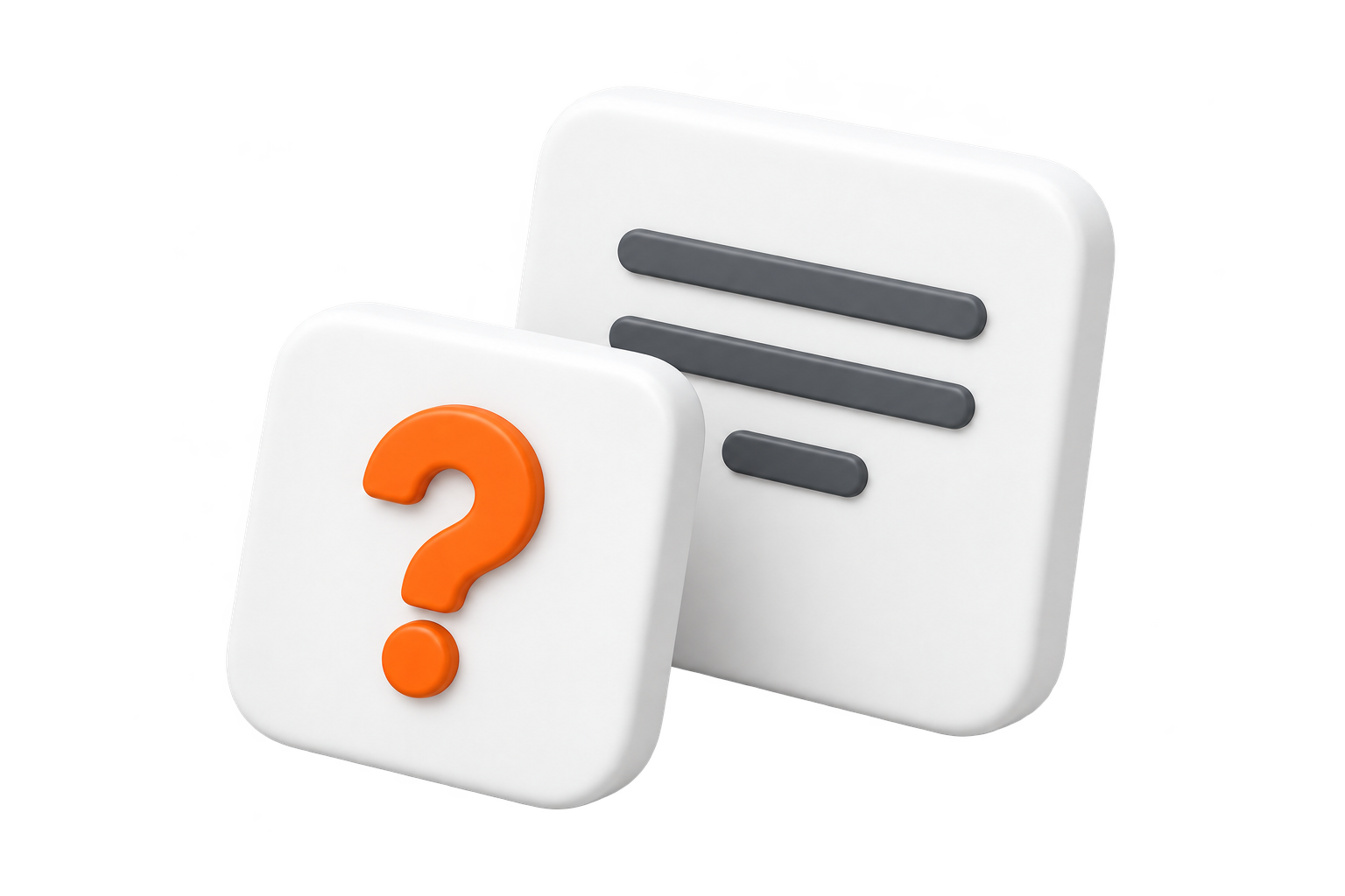 White question and answer tiles with an orange question mark